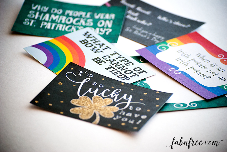 FREE Printable St. Patrick's Day Lunch Notes and Jokes // fabnfree.com