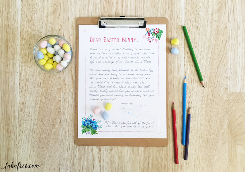 Our family just wrote and signed a letter to the Easter Bunny asking him NOT to come on Easter. Read my post to find out why!