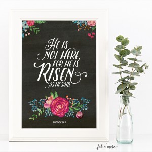 He is not here for He is Risen // Easter Printable