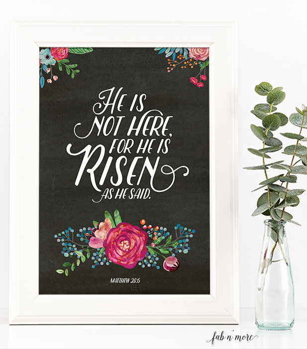 He is not here, for He is Risen -- Free Printable