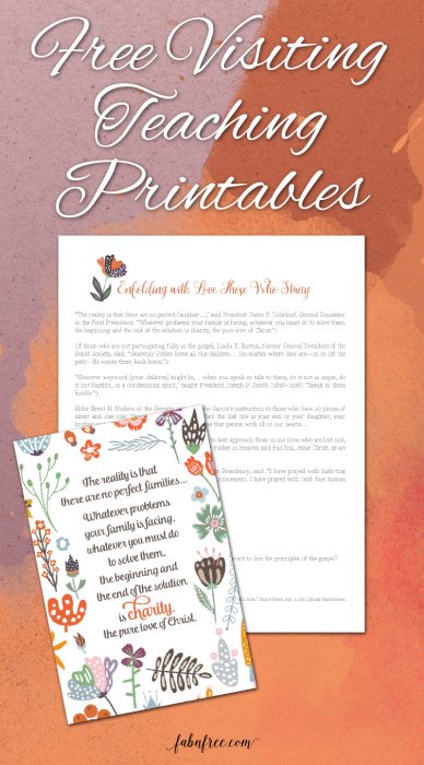 Free Visiting Teaching Handouts // October 2017 | Fab N' Free